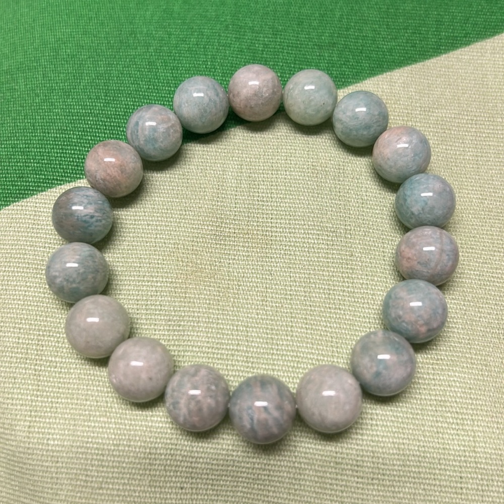 Amazonite Natural Stone 10mm Beads Stretchable Bracelet 7" - Best Gift - Picture 2 of 2